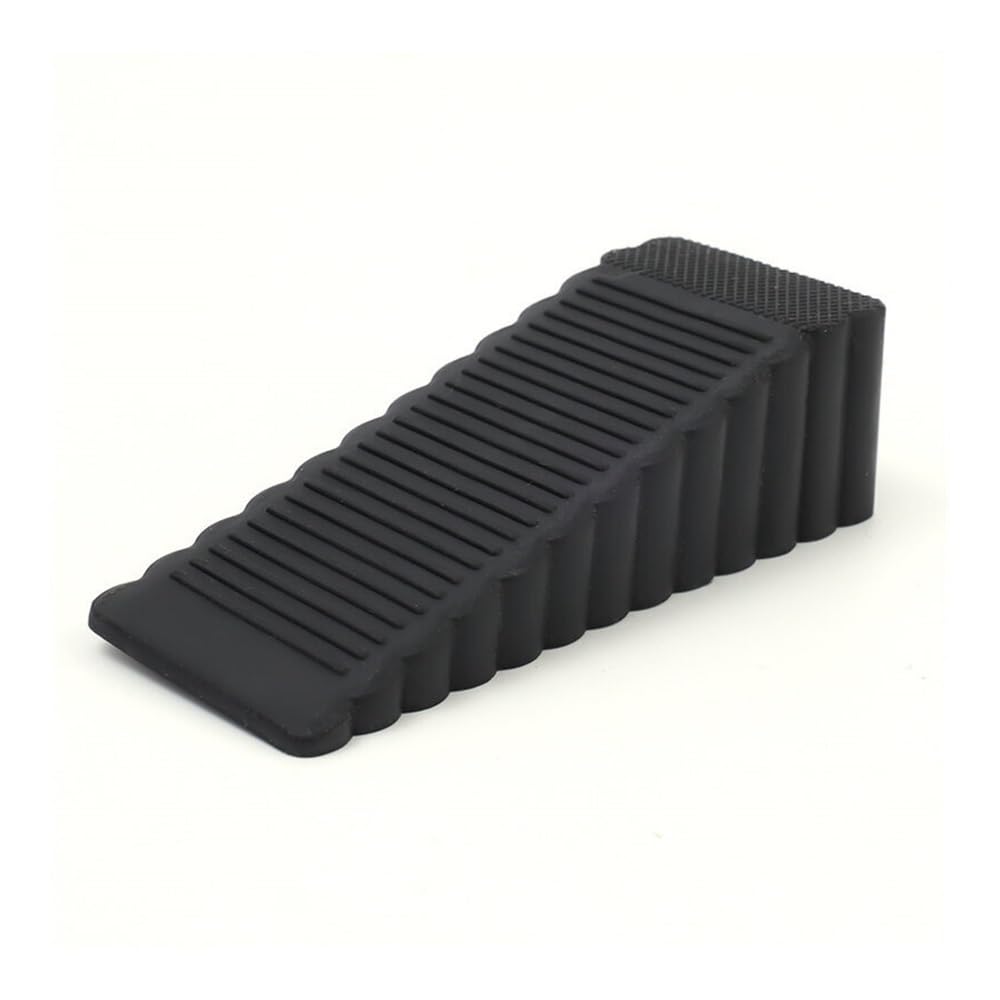 Safety Silicone Door Stoppers Block Wedge Doorstops Home Office Door Rear Retainer Anti-Collision Stopper Practical Household Tool(2Black)