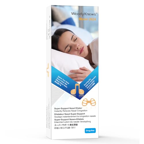 WoodyKnows Super-Support Nasal Dilator, Model Soft, Improves Sleep and Sports Airflow, Nasal Congestion and Nose-Related snoring aid (Trial XS/S/M/L)