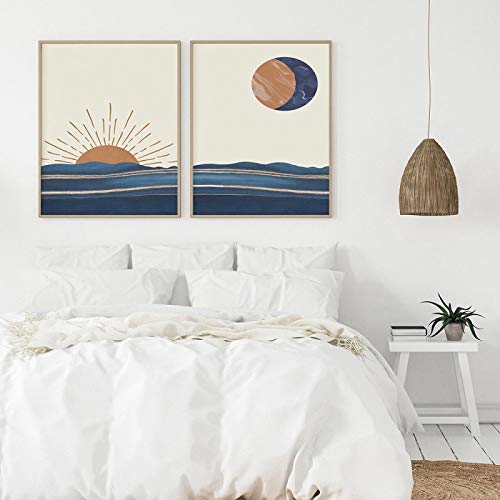 Affiche boho soleil lune pour créer un salon chaleureux et zen