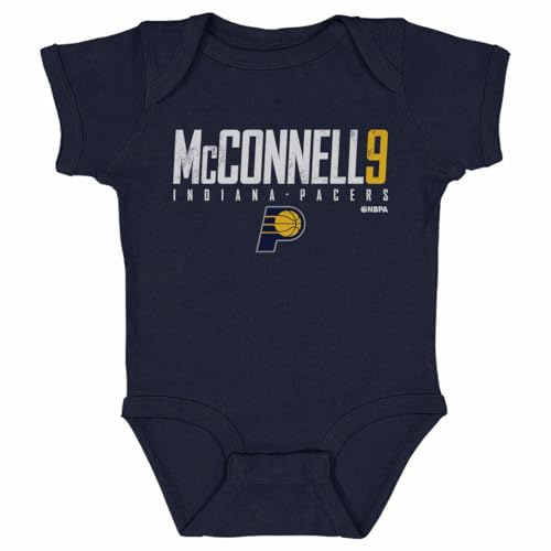 500 LEVEL T.J. McConnell Indiana Pacers One-Piece Infant Bodysuit - T.J. McConnell Indiana Pacers Elite WHT (Navy, 12M)