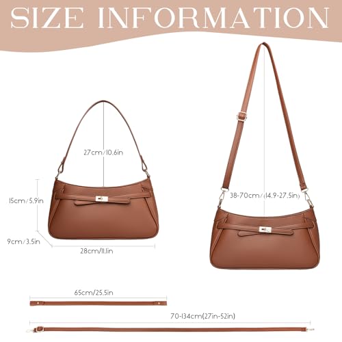Small Shoulder Bag for Women - Mini Crossbody Little PU Leather Handbag with 2 Removable Straps and Zipper Closure 6
