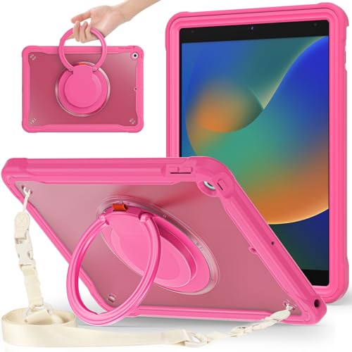 Coque compatible avec iPad 9e 8e 7e generation 10.2 antichoc rose transparente