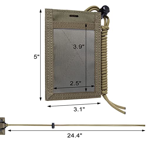 Image of OneTigris Tactical ID Card Holder Hook & Loop Patch Badge Holder Neck Lanyard Key Ring and Credit Card Organizer (Multicam)
