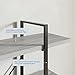 BELLEZE 4 Tier Modern Rustic Industrial Bookshelf, Open Wide Office Etagere Book Shelf, Wood and Metal Bookcases with Storage Display Rack - Hazel (Stone Grey)