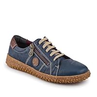 Loretta Leather Trainers - Navy Size 4