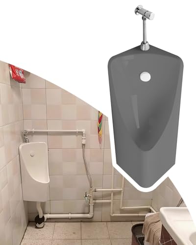Urinario de Pared para Hombre Urinarios para Baños Masculinos, Urinario Masculino de Cerámica de Esquina, Urinario Masculino con Cisterna, Comerciales para Baños Públicos(Gray)