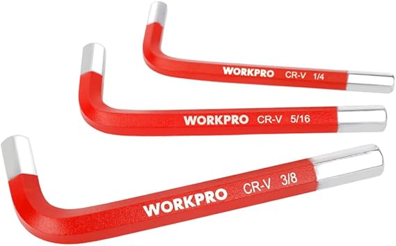 WORKPRO WP222016 9 Parça Kısa Boy CR-V İnç Profesyonel Allen Anahtar Takımı