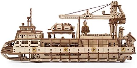 UGEARS 3D Puzzles Research Vessel - DIY Model Ship 3D - Exclusive Wooden Model Kits for Adults to Build - Unique and Creative Wooden Mechanical Models - Self Assembly Woodcraft Construction Kits