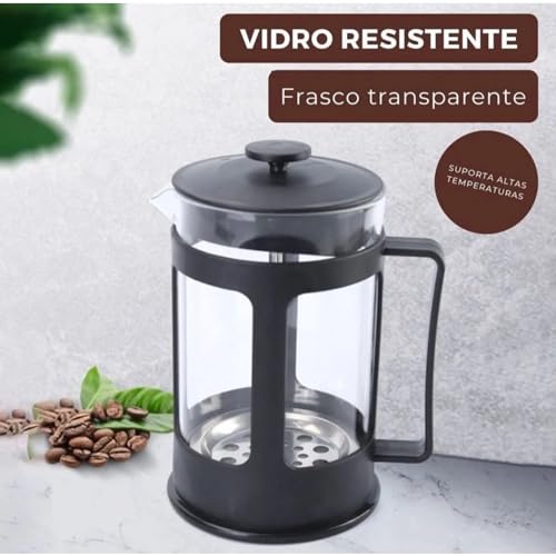 Cafeteira Prensa Francesa Cremeira Café Leite Chá 800 ml em Vidro - NEXUS MARKET
