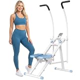 SPORTNOW Stepper Climber Pieghevole Stairmaster LCD Compatto Bianco