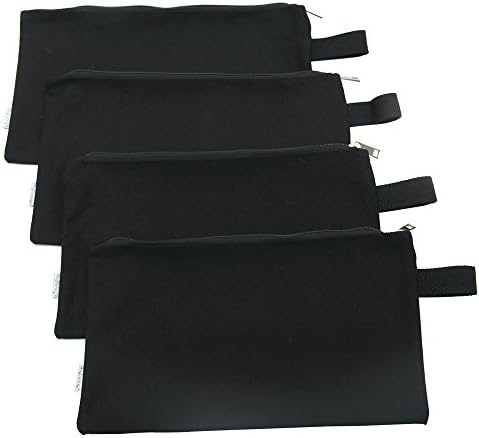 Augbunny 100% Cotton 16oz Heavy Duty Multi-purpose Canvas Zipper Tool Bag Organize Storage Pouch 4-pack