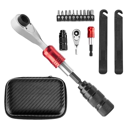 Équipement cycliste de précision avec son kit de réparation à cliquet réversible