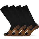 sainberth Compression Socks for Women & Men Circulation 4 Pairs 15-20mmHg for Nurse,Medical,Running,