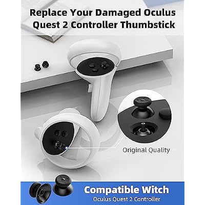 Thumbstick Replacement Kit for Oculus Quest 2 Controller (2-in-1), OLCLSS Accessories for Oculus Quest 2 Controller