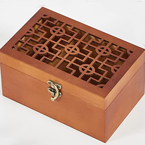 Panier à couture en bois marron avec boîte de rangement extensible et kit accessoires