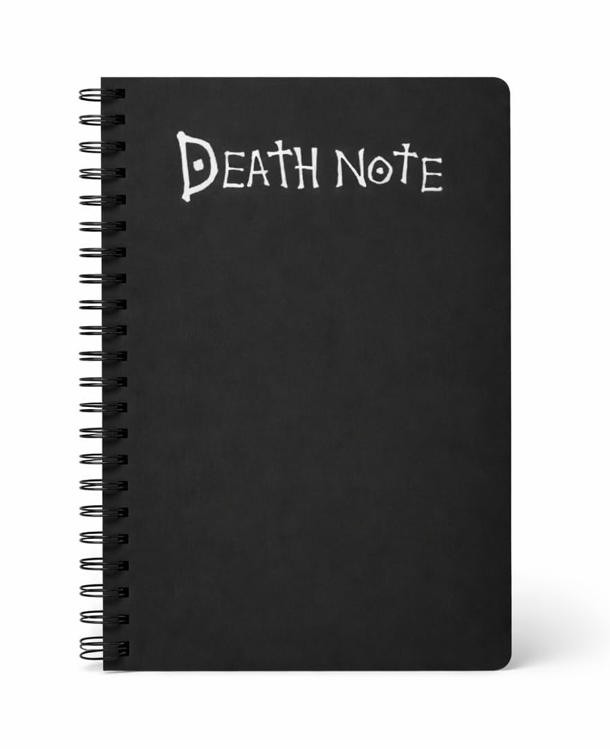 Death Note Spiral Notebook, Black, Anime Theme, Writing Journal, A5 Size, 200Pages, Multicolour, Wire-O-Bound, Plain Unruled, 80GSM Paper, Notebook for Office and School Uses, Pack of 1-image-26