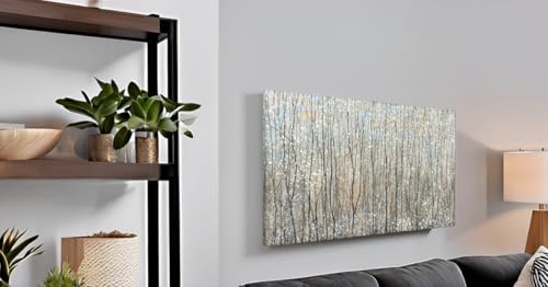 Image of Yihui Arts Abstract Tree Canvas Wall Art - Brown Forest Paintings with Gold Foil - Modern Landscape Pictures for Living Room Bedroom Bathroom Decor