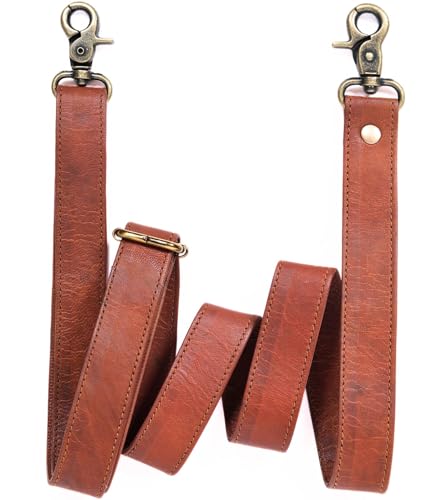 60-inch Genuine Leather Crossbody Strap Replacement for Purse, Handbag & Messenger Bag 1” Wide Adjustable Shoulder Strap