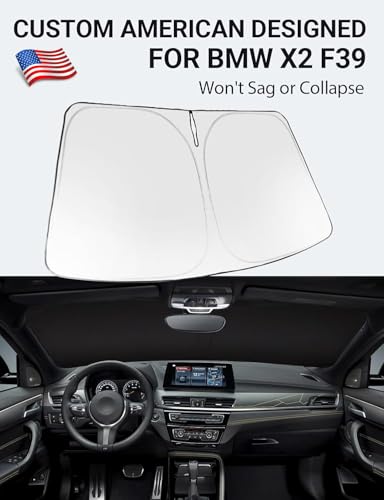 Image of Proadsy 2026 Upgrade Windshield Sun Shade Custom Fit 2018-2023 BMW X2 F39 Foldable Front Sunshade Protector Sun Visor Blocks UV Rays Keep Car Cooler