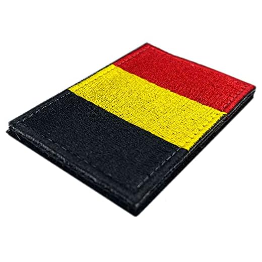 Patch de Drapeau Belgique avec Velkro - Patchs Brodés pour Vêtements - Patchs de Drapeaux de Pays pour Sacs à Dos - Drapeau Belgique 75 x 50 mm