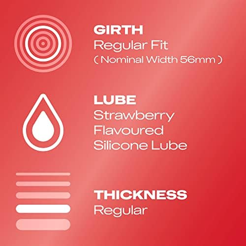 Durex Emoji Strawberry Condoms, Flavoured Condoms for Oral, Pack of 12