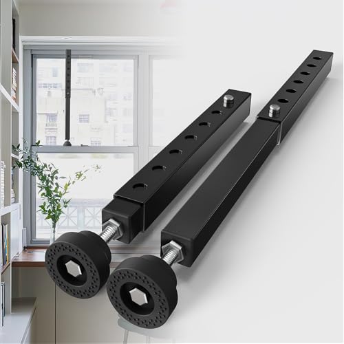 Gadgetzan 1 Pack Window Security Bars Adjustable 11'-18',Portable Short Sliding Window Lock Bar for Child Safety/Anti-Theft,Window safety lock with Rubber Base for Vertical and Horizontal Window-Black