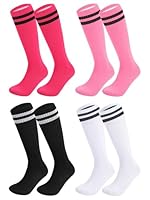 Utensilsto 4 Paar Fußballsocken Kinder 35-38 Sportsocken Lange Fußball Socken Atmungsaktiv Fußballstutzen für Jungen Mädchen von 9-12 Jahren Rutschfeste Trainingssocken für Fußball Basketball Laufen