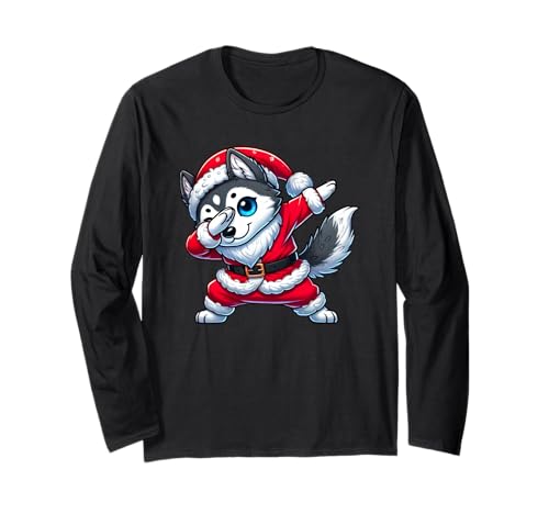 Lobo de Navidad Santa Funny Wolf Lover Manga Larga