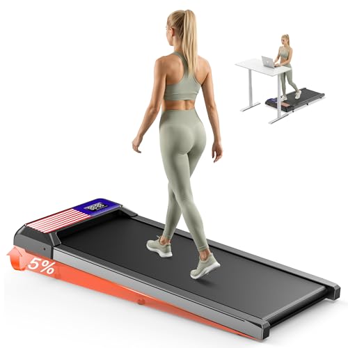 Image of Walking Treadmil with Incline - 2.5HP Portable Treadmill for Home Office, Compact Running Walking Machine with Remote Control, LED Display, Quiet Walking Machine, 265LB Capacity