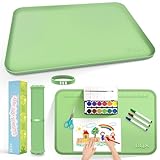 Silicone Art Mat for Crafts, 24' x 16' Painting Mat for Kids with Raised Sides to Stay Tidy, Paint Craft Mats for Clay, Resin, Slime, Jewelry-Making & Crafts Creation (Green)