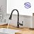 BWE Oil Rubbed Bronze Kitchen Faucet with Pull Down Sprayer, 3 Spray Modes, Single Handle High Arc Kitchen Sink Faucets with Deck Plate Commercial Bar Farmhouse Pull Out Sprayer