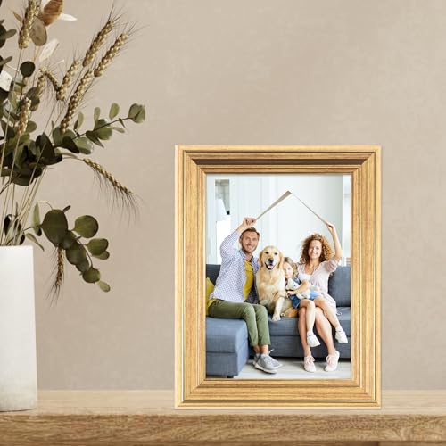 Image of Lawrence Frames Sutter Burnished Picture Frame, 5 by 7-Inch, Gold