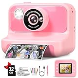 Kids Camera Instant Print, Kids Camera 1080P HD Video Digital Camera, Christmas Birthday Gifts for Girls and Boys, Toddler Toy for 3-12 Years Old