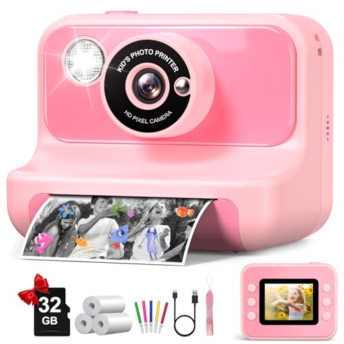 Kids Camera Instant Print, Kids Camera 1080P HD Video Digital