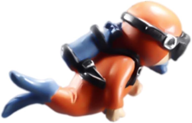 Aquarium Diver Decoration, PVC Fish Tank Ornament with Float Ball for Freshwater Saltwater (A)
