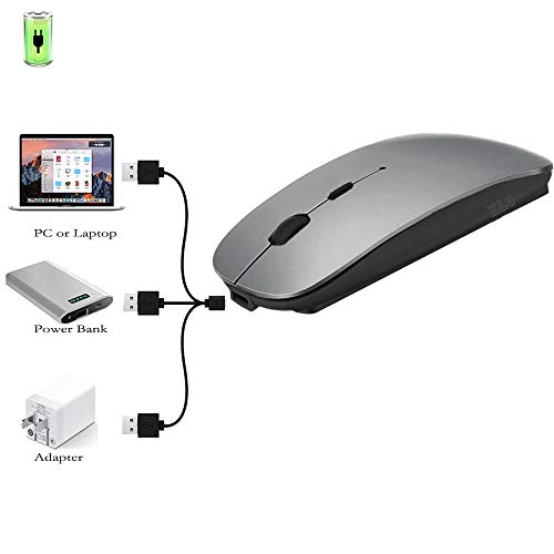 Klo Bluetooth Mouse For Macbook/Macbook Air/Pro/Ipad, Wireless Mouse For Laptop/Notebook/Pc/Ipad/Chromebook (Grey) #TOP5