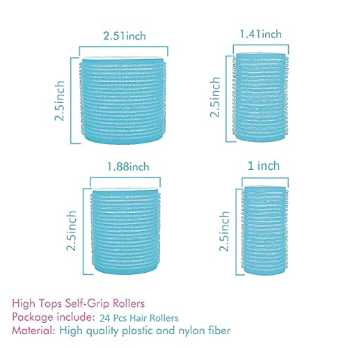 Jumbo Hair Rollers Set Hair Rollers Curlers For Long Hair No Heat Curlers Heatless Hair Rollers With Clips & Comb 24 Packs (Blue) #TOP5