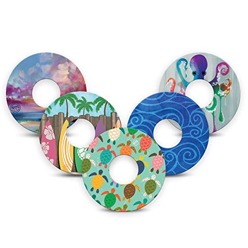 ExpressionMed - Adhesive Patch for Libre 3 & Libre 3 Plus (5-Pack) - Made in The USA, Waterproof, Split Backing, CGM Tape (Sand & Sea Variety Pack)