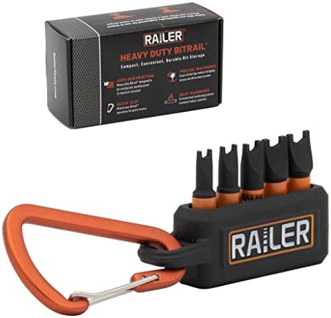 Spanner Screwdriver Bit Set - Railer 5PC S2 Steel 1" Spanner Snake Eyes Impact Driver Bit Set With A Tool Storage Bit Holder & Carabiner