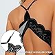 GWAWG Sexy Body Dessous Damen Babydoll Body Damen Sexy Spitze Unterwäsche Teddy Bodysuit Tiefer V-Ausschnitt Reizwäsche One Piece Erotische Lingerie (Schwarz, XL)