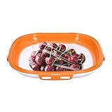 Food Preservation Tray, Reusable Food Tray Kitchen Storage Tray Food Storage Container Stackable Fridge Storage Case for Kitchen(Orange)