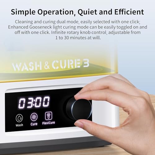 Image of Wash and Cure 3.0. Newest Upgraded Volume 2 in 1 Wash and Cure Station. with Gooseneck Lights. for Mars Anycubic Photon Mono 4K 2 LCD SLA DLP 3D Printer Washing Size of 165 x 100 x180 mm