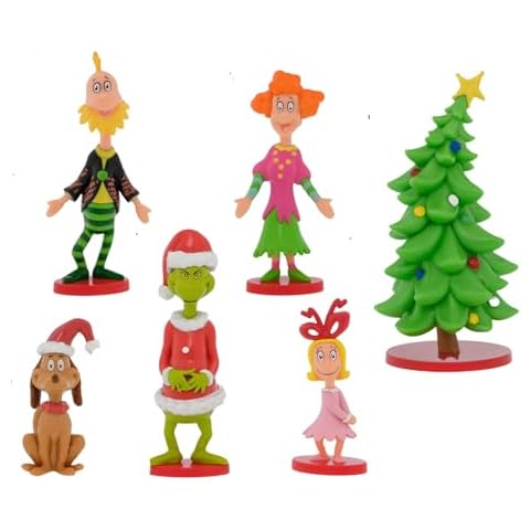Ruz for The Grinch Christmas Collectible Figures Set, 6 Pieces with Tree, 2.4-4.6 Inche Characters Cover