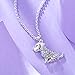 luomart Girls Cat Birthstone Necklaces Jewelry,Silver Plated Kitty Dog Pendant Gifts Set for Women Boys Men (Silver Mix Beagle)