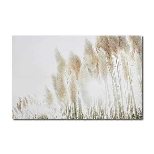 Grand tableau 70x100 cm pour habiller un mur blanc avec un paysage scandinave beige