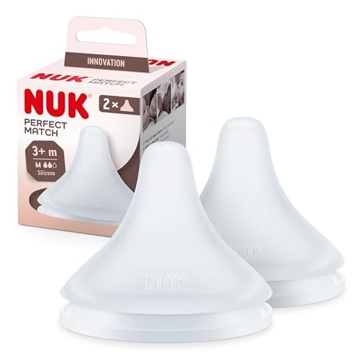 NUK Perfect Match Babyflaschentrinksauger | Ab 3 Monate | Passt sich dem Baby an | Anti-Colic | BPA-frei | Silikonsauger für Flaschen, Medium | 2 Stück
