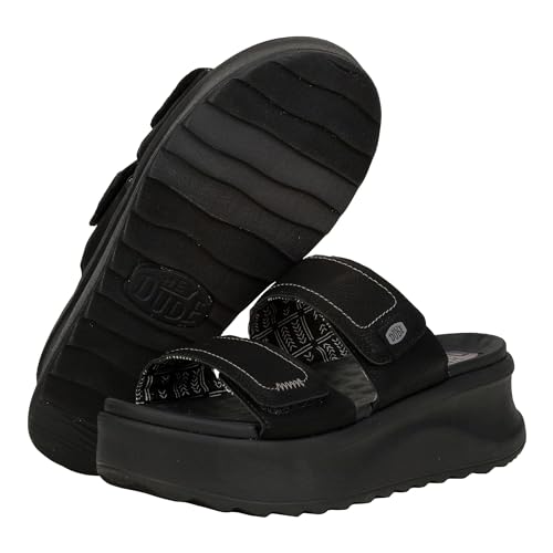 Hey Dude Women's Delray Slide Classic Black/Black Size 7 | Women's Shoes | Women Slip-on Sandals | Comfortable & Light-Weight3