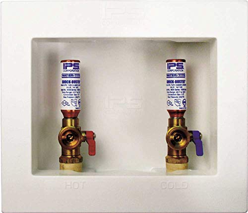 IPS 85716 Washing Machine Box with Pex Valves and Hammer Arrestors