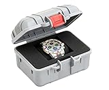 Waterproof & Shockproof Hard Travel Watch Case Storage Box for All Wristwatches & Compatible with Apple Watch Smart Watches (Gray)
