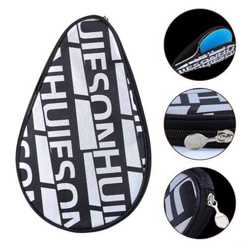 HEIBTENY Table Tennis Bat Cover Case Oxford Cloth Paddle Bag With For Zip Pocket For Racket Protective Pouch For Ping Pong Paddles Black And White Sports Equipment - Image 2